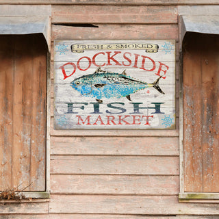 Dockside Fish Market - Wood & Metal Wall Art Wood & Metal Wall Art FishAye Trading Company