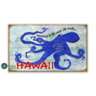 Octopus Gyo = Fish Taku - Wood & Metal Wall Art Wood & Metal Wall Art FishAye Trading Company Wood 24" x 14"