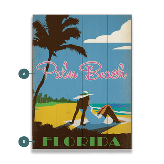 Palm Beach, Florida - Wood & Metal Wall Art Wood & Metal Wall Art Anderson Design Group Wood 9" x 12"