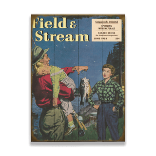Field & Stream Cover June 1953 - Wood & Metal Wall Art Wood & Metal Wall Art Field & Stream Wood 9" x 12"