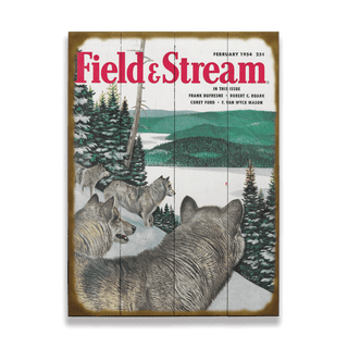 Field & Stream Cover February 1954 - Wood & Metal Wall Art Wood & Metal Wall Art Field & Stream Wood 9" x 12"