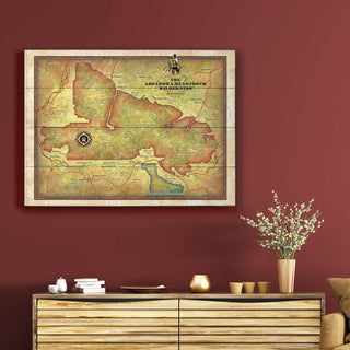 The Absaroka-Beartooth Wilderness: Illustrated Map - Wood & Metal Wall Art Wood & Metal Wall Art Lisa Middleton