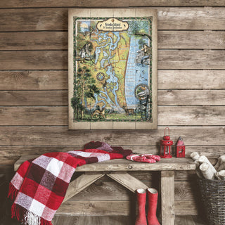 Amelia Island, Florida: Illustrated Map - Wood & Metal Wall Art Wood & Metal Wall Art Lisa Middleton