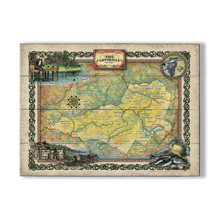 The Catskills: Illustrated Map - Wood & Metal Wall Art Wood & Metal Wall Art Lisa Middleton Wood 23" x 17"