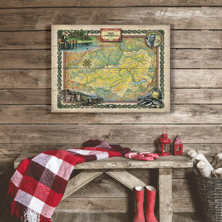 The Catskills: Illustrated Map - Wood & Metal Wall Art Wood & Metal Wall Art Lisa Middleton