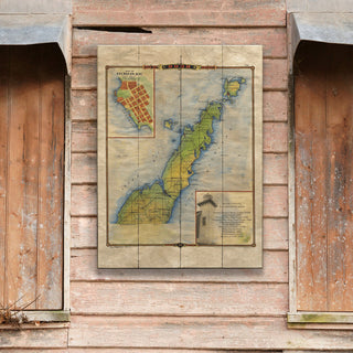 Door County, Wisconsin: Illustrated Map - Wood & Metal Wall Art Wood & Metal Wall Art Lisa Middleton