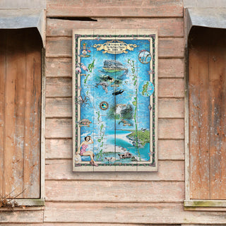 The Northern Exuma Islands, Bahamas: Illustrated Map - Wood & Metal Wall Art Wood & Metal Wall Art Lisa Middleton