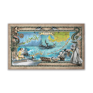 The Florida Keys: Illustrated Map - Wood & Metal Wall Art Wood & Metal Wall Art Lisa Middleton Wood 24" x 14"