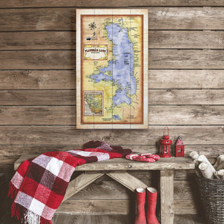 A New Map of Flathead Lake, Montana - Wood & Metal Wall Art Wood & Metal Wall Art Lisa Middleton