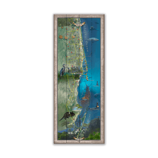 The Gold Coast of Florida: Illustrated Map - Wood & Metal Wall Art Wood & Metal Wall Art Lisa Middleton Wood 14" x 36"
