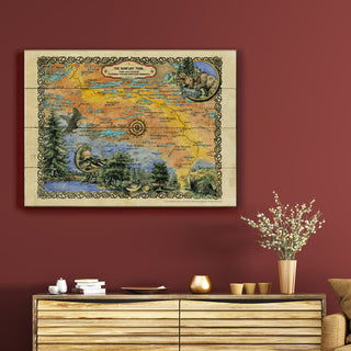 The Gunflint Trail: Illustrated Map - Wood & Metal Wall Art Wood & Metal Wall Art Lisa Middleton