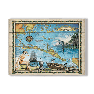 Gasparilla Island Florida - Wood & Metal Wall Art
