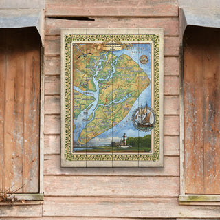 Hilton Head Island, South Carolina: Illustrated Map - Wood & Metal Wall Art Wood & Metal Wall Art Lisa Middleton