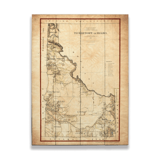 Historic Map of the Idaho Territory - Wood & Metal Wall Art Wood & Metal Wall Art Lisa Middleton Wood 17" x 23"