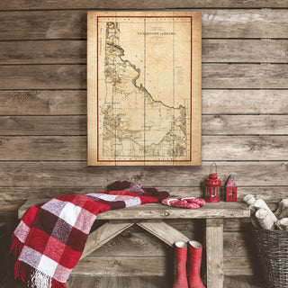 Historic Map of the Idaho Territory - Wood & Metal Wall Art Wood & Metal Wall Art Lisa Middleton