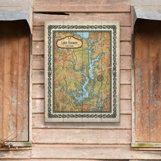 Lake Keowee, South Carolina: Illustrated Map - Wood & Metal Wall Art Wood & Metal Wall Art Lisa Middleton