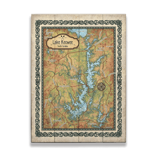 Lake Keowee, South Carolina: Illustrated Map - Wood & Metal Wall Art Wood & Metal Wall Art Lisa Middleton Wood 17" x 23"