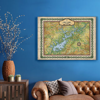 Lake Lanier, Georgia: Illustrated Map - Wood & Metal Wall Art Wood & Metal Wall Art Lisa Middleton