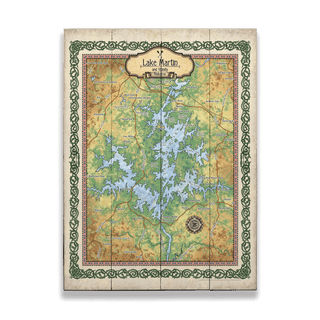 Lake Martin, Alabama: Illustrated Map - Wood & Metal Wall Art Wood & Metal Wall Art Lisa Middleton Wood 17" x 23"