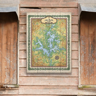 Lake Martin, Alabama: Illustrated Map - Wood & Metal Wall Art Wood & Metal Wall Art Lisa Middleton