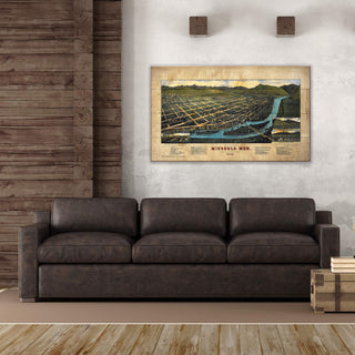 Bird's Eye View of Missoula Montana - Wood & Metal Wall Art Wood & Metal Wall Art Lisa Middleton