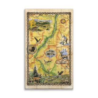 Paradise Valley, Montana: Illustrated Map - Wood & Metal Wall Art Wood & Metal Wall Art Lisa Middleton Wood 14" x 24"