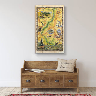 Paradise Valley, Montana: Illustrated Map - Wood & Metal Wall Art Wood & Metal Wall Art Lisa Middleton