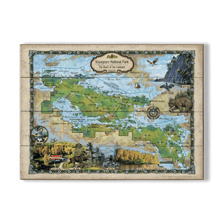 Voyageurs National Park: Illustrated Map - Wood & Metal Wall Art Wood & Metal Wall Art Lisa Middleton Wood 23" x 17"