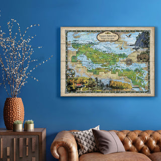 Voyageurs National Park: Illustrated Map - Wood & Metal Wall Art Wood & Metal Wall Art Lisa Middleton