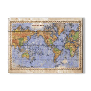 Colton's Map of the World - Wood & Metal Wall Art Wood & Metal Wall Art Lisa Middleton Wood 23" x 17"