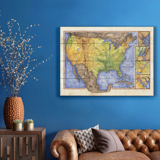 Vintage Map of the United States - Wood & Metal Wall Art Wood & Metal Wall Art Lisa Middleton