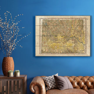 Detailed Vintage Map of Wyoming - Wood & Metal Wall Art Wood & Metal Wall Art Lisa Middleton