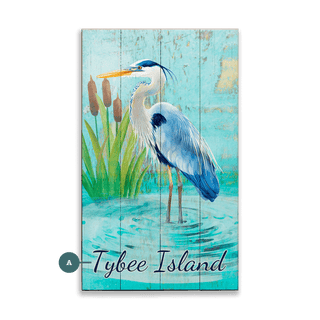 Blue Heron in the Reeds - Wood & Metal Wall Art Wood & Metal Wall Art Joanne Murphy Wood 8" x 14"