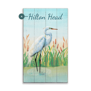 White Egret Marshland Elegance - Wood & Metal Wall Art Wood & Metal Wall Art Joanne Murphy Wood 8" x 14"