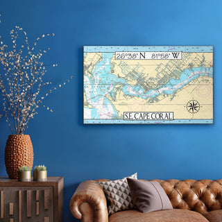 S.E. Cape Coral, FL, Area Chart - Wood & Metal Wall Art Wood & Metal Wall Art Joanne Murphy