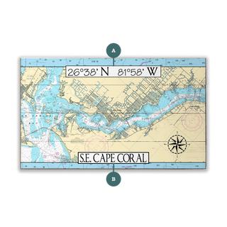 S.E. Cape Coral, FL, Area Chart - Wood & Metal Wall Art Wood & Metal Wall Art Joanne Murphy Wood 14" x 8"