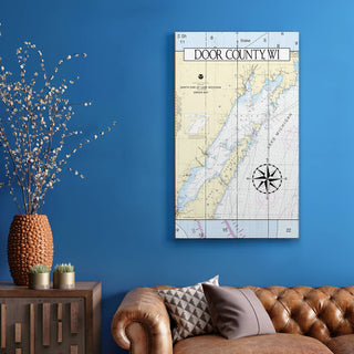 Door County, WI, Area Chart - Wood & Metal Wall Art Wood & Metal Wall Art Joanne Murphy