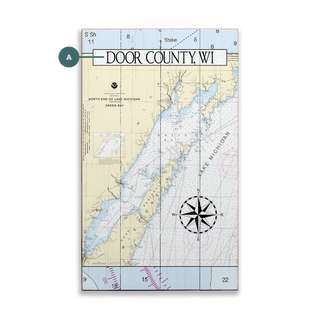 Door County, WI, Area Chart - Wood & Metal Wall Art Wood & Metal Wall Art Joanne Murphy Wood 8" x 14"