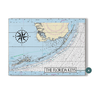 The Florida Keys Area Chart - Wood & Metal Wall Art Wood & Metal Wall Art Joanne Murphy Wood 12" x 9"