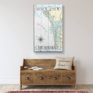 Fort Myers, FL, Area Chart - Wood & Metal Wall Art Wood & Metal Wall Art Joanne Murphy