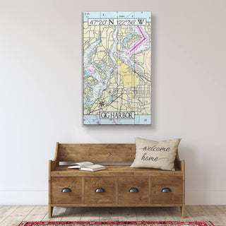 Gig Harbor, WA, Area Chart - Wood & Metal Wall Art Wood & Metal Wall Art Joanne Murphy