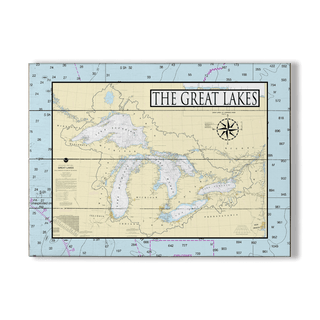 Great Lakes Area Chart - Wood & Metal Wall Art Wood & Metal Wall Art Joanne Murphy Wood 12" x 9"