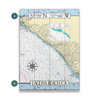 Laguna Beach, CA Area Chart - Wood & Metal Wall Art Wood & Metal Wall Art Joanne Murphy Wood 9" x 12"