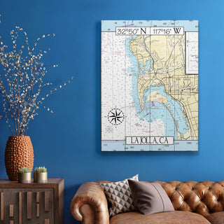 La Jolla, CA Area Chart - Wood & Metal Wall Art Wood & Metal Wall Art Joanne Murphy