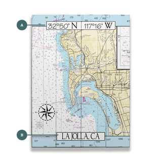 La Jolla, CA Area Chart - Wood & Metal Wall Art Wood & Metal Wall Art Joanne Murphy Wood 9" x 12"