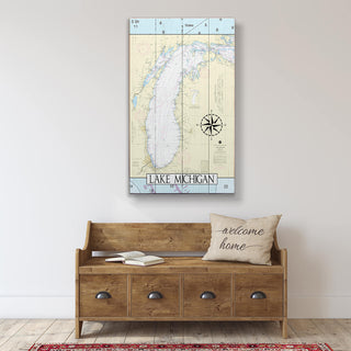 Lake Michigan Area Chart - Wood & Metal Wall Art Wood & Metal Wall Art Joanne Murphy