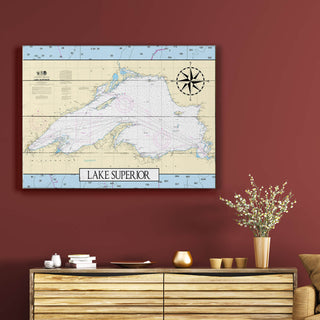 Lake Superior Area Chart - Wood & Metal Wall Art Wood & Metal Wall Art Joanne Murphy