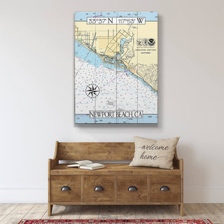 Newport Beach, CA Area Chart - Wood & Metal Wall Art Wood & Metal Wall Art Joanne Murphy