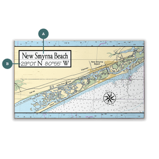 New Smyrna Beach Area Chart - Wood & Metal Wall Art Wood & Metal Wall Art Joanne Murphy Wood 14" x 8"