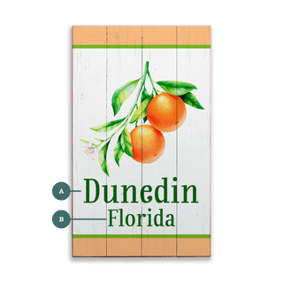 Classic Orange Orchard Sign - Wood & Metal Wall Art Wood & Metal Wall Art Joanne Murphy Wood 8" x 14"